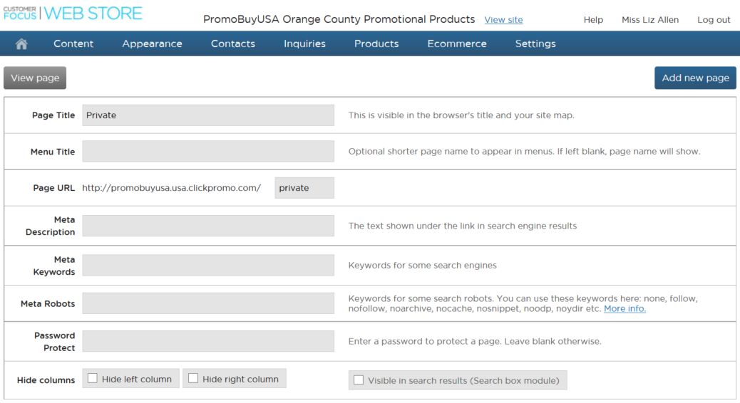 Creating private company stores